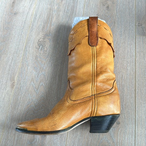 Code west vintage brown leather cowboy boots female size 7 - Picture 3 of 6